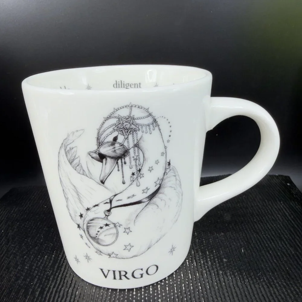 Williams Sonoma Rory Dobner Zodiac Porcelain Mug Cup Virgo White Horoscope